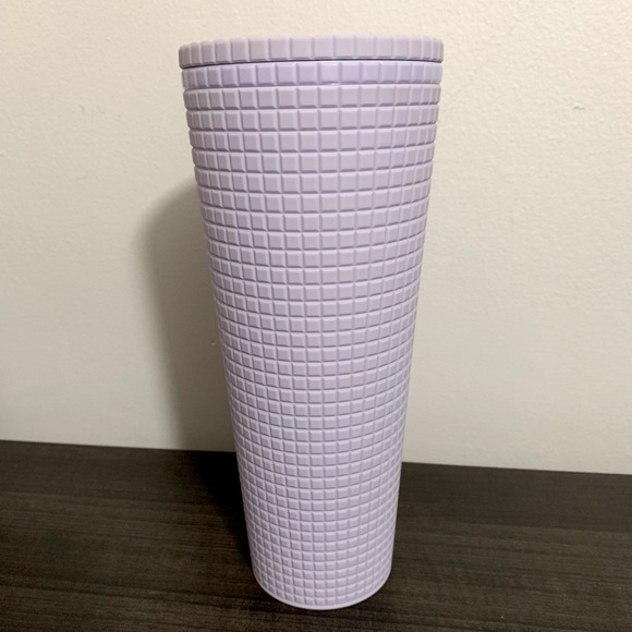 Starbucks Venti Cold Cup Matte Lilac Grid 24 oz Tumbler - Picture 2 of 3